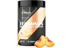 ‎NEOSUPPS NEOSUPPS Pre Workout Booster Terminus XXL Peach Ice Tea 540g, Fitness & Gym, Pre Workout Booster vegan, Pump & Fokus, geprüfte Qualität, 8.000 mg L-Citrullin, 20 Portionen