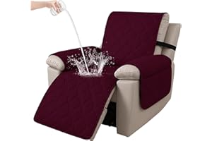 Ystyle Copripoltrona 1 Posto Relax Reclinabile, 100% Impermeabile Copri Poltrona con Braccioli, Copripoltrone con Fascia Elastica, Copridivano Reclinabile, Borgogna
