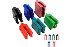 TULEBOLIAN 100 PCS Plastic Packers Assortment,6 Sizes 1mm - 6mm Plastic Shims, Packing Spacers Set,Colour Coded and Easy to Fit, for Battens, Window Frame Fixing and Spacing