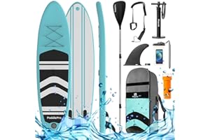 LifeGoods Planche de Stand Up Paddle - Gonflable - Sup Board - Ensemble Complet de 8 Pièces avec Sac à Dos - 320 x 81 x 15cm - 135 kg Max - Léger 8,5 kg - pour Enfant & Adulte