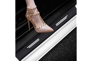 MIVPD 5 Stück Auto Einstiegsleisten Schutz Schutzfolie für A3 RS3 A4 A5 A6 A7 RS7 Q3 Q5 Q7 Ladekantenschutz Türschweller Auto Tür Schritt Lackschutzfolie Kohlefaser Kantenschutz Kratzfest Aufkleber