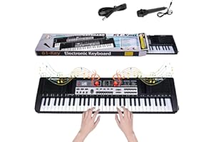 BLENDRA 61 Keys Keyboard Piano,Built-In Speaker,Electric Keyboard for Beignners with 16 Tones-10 Rhythms-6 Demos,Kids Piano Keyboard(MQ6121)