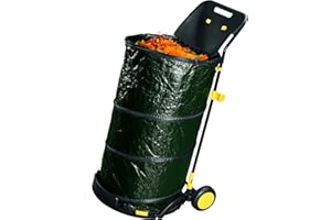 Avilia Carrito recogehojas con Bolsa de jardín, 150 l, Verde, Robusto y práctico, Saco de jardinería con Ruedas