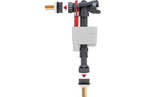 Wirquin 10723731 Chasse d'eau wc robinet flotteur à alimentation latérale et basse Doblo, gris