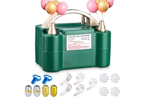Birshe Inflador Eléctrico de Globos, 600W Bomba de Aire Portátil de Doble Boquilla con Otros Accesorios para Globos, Bomba de Globo de Aire Eléctrica para Fiesta Boda Cumpleaños Navidad Año Nuevo