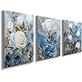 Nature Pictures Bedroom Wall Art - Canvas Blue Floral Artwork Prints Paintings for Home YH1406
