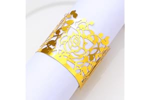 LEKOCH 50 pcs Disposable Paper Napkin Rings, Napkin Rings for Table Decoration, Christmas Wedding, Party
