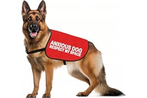 GENERIC Rescue Dogs Anxious Dogs Gift Anxious Dog Respect My Space Dog Jacket Vest Alert Slogan Warning Vest (ANXIOUS space M)