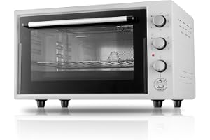 ALSAIF 1500W Electric Escada oven, double glass door with a control handle and an inner lamp, 3-phase heating with a 38-liter capacity, Grey matte E01124 2 Years warranty