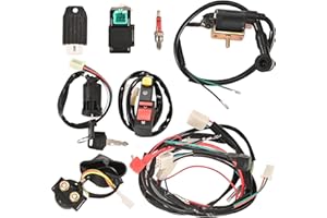 Trkimal Cablaggio completo Loom Solenoide Relè Candela Bobina Regolatore CDI Per 4 tempi ATV 50cc 70cc 90cc 110cc 125cc Dirt Pit Bike Buggy Quad Avvio Elettrico Motore