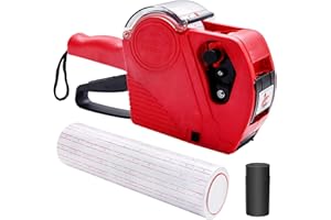 Price Tagging Gun Kit, Uooker 8 Digits Price Labeller with 5000 Labels, Pricing Labels Gun, Pricing Tag Machine for Shop Office Grocery Store, Tag Label Gun Kit (with Black Ink Refill, MX5500), White