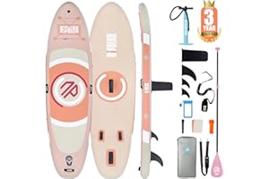 Niphean Paddle Gonflable Adulte, Planches de Stand up Paddle Gonflable de 305 cm avec Ailettes d’Équilibre pour Débutants et Accessoires Résistants, Planche de Surf Polyvalente pour Le Yoga