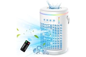 TIPTOP HOME Portable Air Conditioners, 1400ML Mini Air Conditioner Evaporative Personal Cooler Humidifier with Remote, 3 Speeds Mini AC Desktop Cooling Fan for Home Office Bedroom