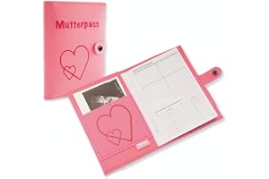 RIIJK Custodia per passaporto mammario con chiusura per certificato tedesco con tasca per immagini ad ultrasuoni e passaporto di vaccinazione, custodia in feltro come regalo