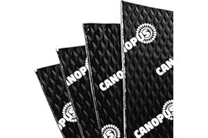 CANOPUS Professionelle Selbstklebende Alubutyl Dämmmatte Auto 2mm 0,47m², 5 Blatt Schwerlast Schalldämmung Auto, Vibrationsdämpfung für PC, Kfz, Fahrzeugboden, Seitenwände, Türen, Schwarz