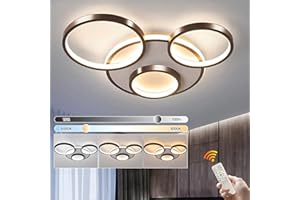 YYUTLUO Lámpara Techo LED Moderna, Ø53cm Lámpara Multicírculo Negra, 42W Regulable Continuo 3000-6000K, Lámpara Redonda De Metal + Acrílico, Dormitorio Sala Niños Oficina Estudio Cocina (4 Anillos)