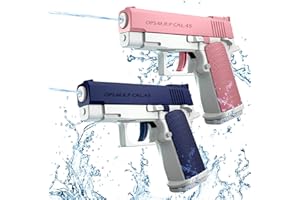 LQTSLFM Pistola ad Acqua 2 Pezzi Pistole ad Acqua per Bambini Portata 10 Metri per Estivi Feste all'aperto, Piscina, Spiaggia, Giochi, Regali per Bambini (Blu+Rosa)