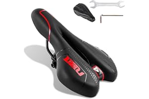 SUPERNIGHT Sillín de bicicleta de gel, cómodo, hueco, para hombre y mujer, mountain bike, bicicleta estática, bicicleta de carreras