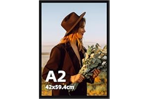 Ditwis Marco A2 de Aluminio Negro, Gran Formato para Pósters, Fotos y Puzzles, para Salones, Oficinas y Galerías