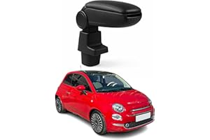 ‎OMAC OMAC Mittelarmlehne Armlehne kompatibel mit Fiat 500 500C 2016-2021 Facelift Modelle PU-Leder ABS Schwarz