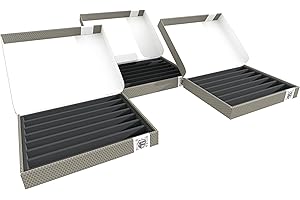 Feldherr Storage Box FSLB040 per modellini di Locomotive, Carri e Veicoli ferroviari - 7 Slot per scartamento N - Orizzontale, Amount:3 PCS.