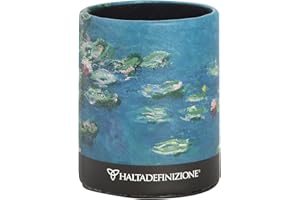 FRANCO COSIMO PANINI Halta Definizione - Portapenne da Scrivania, con Esterno in Cartoncino Rigido Stampato con un'Opera d'Arte di Monet e Base Antiscivolo, F.to cm 19,5 Altezza x 7 Diametro, Ninfee