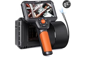 DEPSTECH Endoskopkamera mit Licht, 5MP Dual Lens Industrie Endoskop 5 Zoll IPS Inspektionskamera, 5000mAh Wasserdicht IP67, 3M Rohrkamera Kanalkamera mit TF Karte für Profis/Heimwerker (DS580-DE)