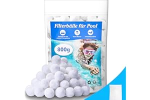 Ufoepv Bolas Filtro Piscina, 800g Bolas Depuradora Piscina Sustituye a 28kg de Arena Depuradora Piscina Reutilizable Ultraligera para Filtro Arena (Blanco)