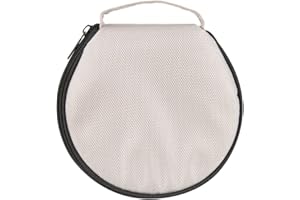 ELEZAY Small CD Case Storage Wallet DVD Disc Dividers Folder Holder Round Oxford Bag 20 Capacity Grey