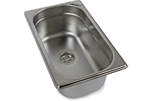 Edelstahl Spülbecken Camping Spüle Waschbecken + Ablauf 265x160x100mm (ad-ideen)