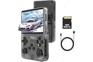 XIFANHO R36S Retro Handheld Game Console 128G - 3.5“ IPS Bildschirm mit 20000+ Classic Games Tragbarer Pocket Video Game Player Open Source Linux OS mit 3200mAh Batterie (Schwarz)