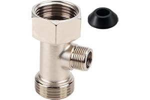 BOXOB Bidet T Adapter, 7/8"x7/8"x3/8" 3-Vägsadapter eller T-Koppling med Packning Toalettkran Splitter Duschhuvudventil Bidet