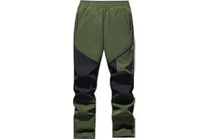 Willit Kids Fleece lined Ski Snow Pants Boys Softshell Thermal Hiking Pants Waterproof Winter Outdoor Trouser