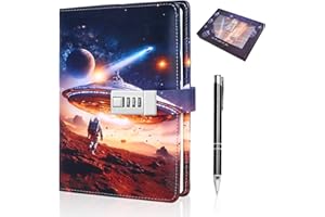 DGMYFY Diario Secreto para Niños Diario Escolar con Candado Diario Creativo con Contraseña para Primaria con Bolígrafo Cuaderno para Niños Adolescentes