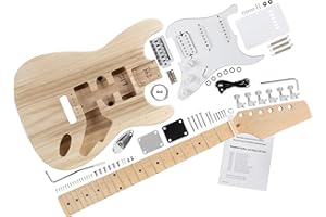 Rocktile DIY PST Bausatz E-Gitarre - "Do-it-yourself" Bausatz PST-Style - Korpus: Paulownia - Hals: Ahorn geschraubt - Griffbrett: Ahorn