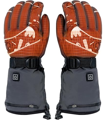 Beheizbare Handschuhe Herren Damen, 5V 5000mAh Wiederaufladbarer Beheizte Handschuhe, 3 Heiztemperatur Einstellbare Motorradhandschuhe für Radfahren, Wandern, Skifahren, Jagen und Arbeiten im Freien Sport & Freizeit