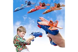 Emafymb Flugzeug Spielzeug 3 Stücke Styroporflieger für kinder mit Katapult Pistole Wurfgleiter Segelflugzeug Styropor Flugzeuge Spielzeug für Jungen Mädchen ab 3 4 5 6 7 8 9 10 Jahre