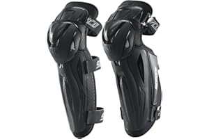 Scoyco Set di 2 protezioni per tibia per moto, 3 sezioni regolabili, per ginocchia, protezione Armor CE Level 2, a maniche lunghe, per motocross, ciclismo, corsa