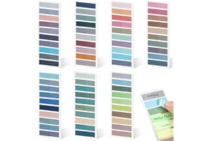 Euqvunn 1400 Piezas Marcadores Adhesivos, 70 Colores Marcapaginas Adhesivos, 7 Blocs, Notas Adhesivas Transparentes, Índices de Pestañas Traslúcidas Reposicionables para Oficina y Planificación