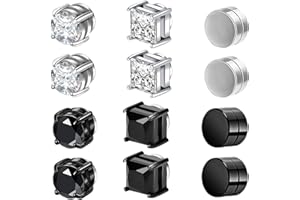 LILELIG 6 Paar Hypoallergene Magnet Ohrringe - Aufsteckbar für Herren und Damen