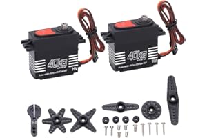 SUNGOOYUE RC Car Gear Servo Set, 2Pcs High Speed ​​40kg Großes Drehmoment Digitalservo für Scx10 1:8/1:10 RC Car Robot
