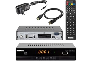 Megasat HD 390 HD SAT Receiver (HDTV, DVB-S2, HDMI, 1080p, SCART, USB Mediaplayer, Full HD, Astra vorinstalliert) inkl. netshop 25 HDMI Kabel