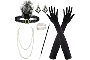 JOKILY 6-Delat 20-Tals Tillbehörsset för Damer - Kostym, Pannband, Handskar, Örhängen, Halsband för Halloween, Jul, Cosplay