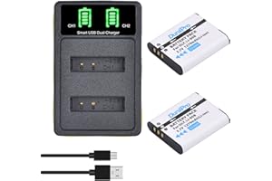 DuraPro 2 x bateria LI-92B + ładowarka USB LED z portem typu C kompatybilna z Ricoh DB-110, Ricoh GR III, GR IIIx, Theta X, WG-6, G900; Olympus SH-1, SH-2, SH-50, SH-60, TG-1