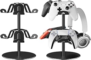 Bricok Controller Holder 2 Aluminum Alloy Tier,Headphone Stand - Gaming Controller Stand for Xbox PS5 PS4 Switch,Gaming Controller Headset Holder for Universal Gaming Accessories