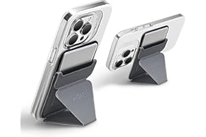 MOFT Snap Portefeuille Magsafe pour iPhone 15 14 13 12 Series, Support magnétique en Cuir végane pour téléphone avec 3 Angles de Vue, Force magnétique améliorée (Gris)