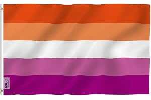 ANLEY Fly Breeze 3x5 fot Sunset Lesbian Pride Flag - Vivid Color and UV Fade Resistent - Canvas Header and Double Stitched