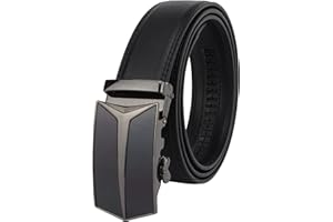 Masters & Stylists Cintura Uomo, Cintura in Pelle con Fibbia Automatica Senza Buchi, Cinta Elegante e Resistente, Regalo Uomo, Larghezza 3.5cm, Lunghezza 110cm o 120cm