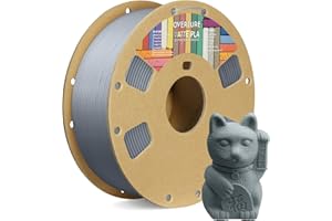 OVERTURE PLA Filament Matte PLA 1.75mm, Matte PLA Filament Roll 1kg Spool (2.2lbs), Dimensional Accuracy +/- 0.05 mm, Fit Most FDM Printer (Matte Light Grey)