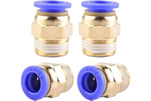 ANGEEK 4 pezzi 10 mm 3/8′′ PT filettatura esterna dritta raccordi ad innesto rapido tubo da infilare pneumatico connettore rapido